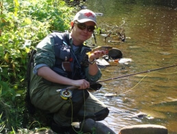 Polarized sunglasses helped this angler spot his fish underwater.
