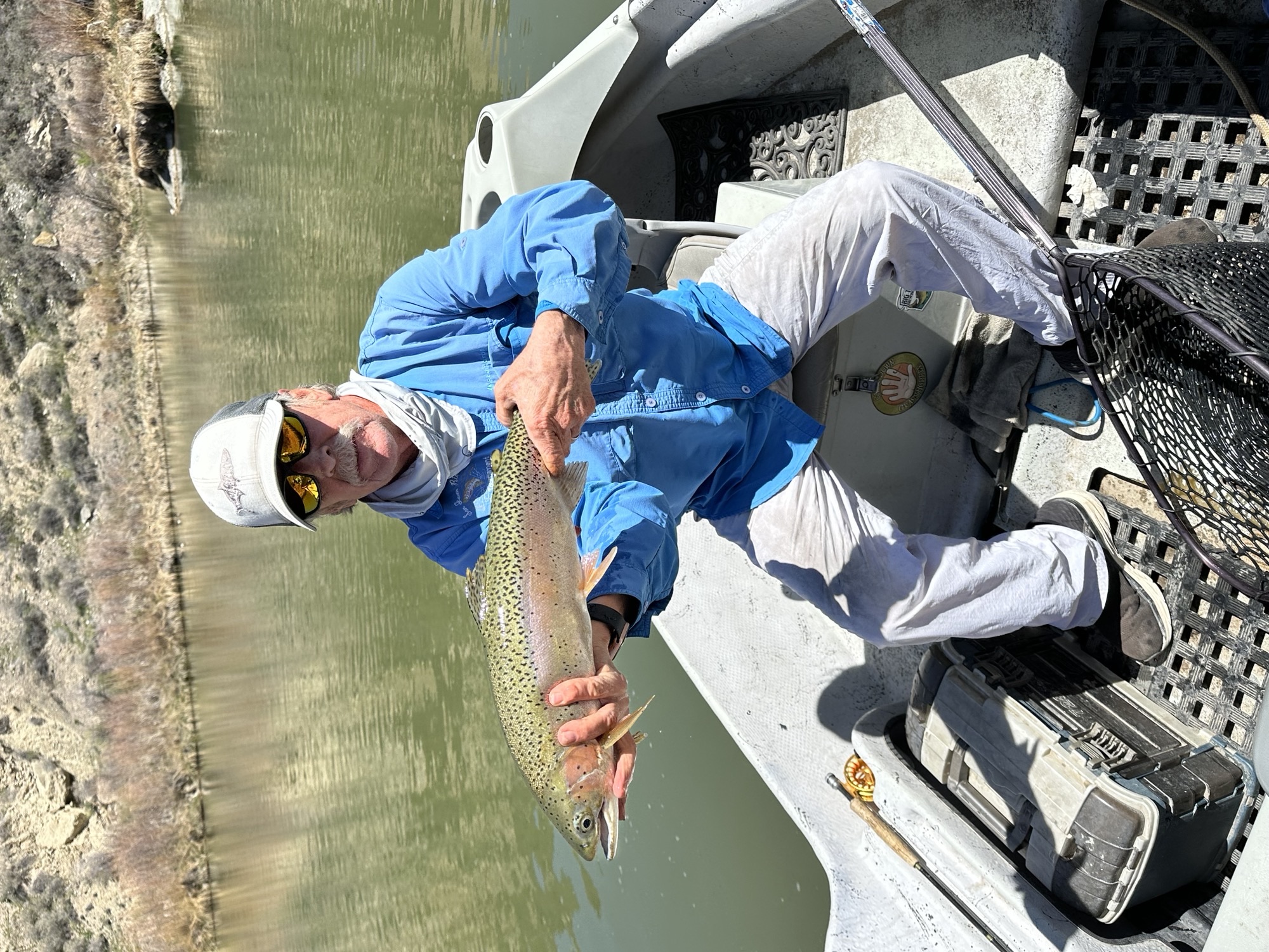 Dehooking a trout for release.